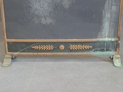 Bronze fire screen with interlaced snakes...