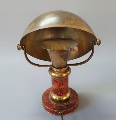 Small hemispherical lampshade lamp in patinated...
