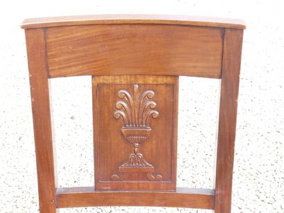 Suite de six chaises en acajou et placage...