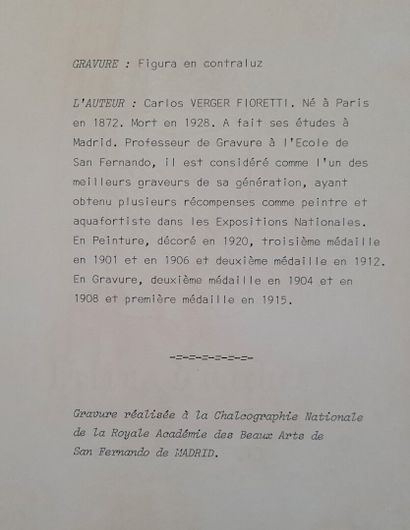 C. Verger Paris 1912.

Femme 

Estampe encadrée.

28...