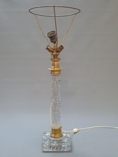 BACCARAT Beautiful lamp base in bronze and...