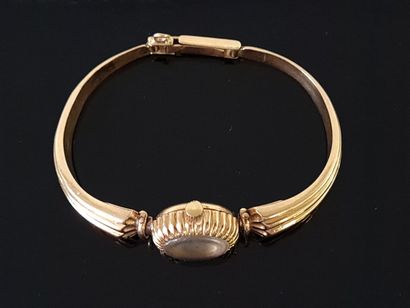 Lady's watch, articulated bracelet in gold...