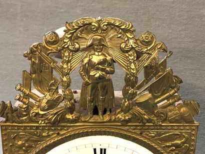 Comtoise clock movement with embossed brass...