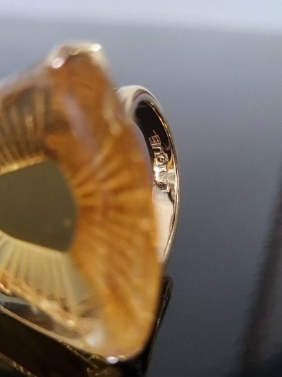 LALIQUE LALIQUE Ring in golden metal and...
