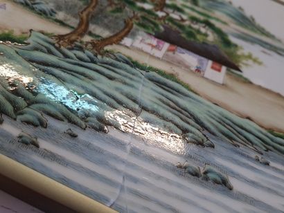 
Paire de plaques en porcelaine à décor de...