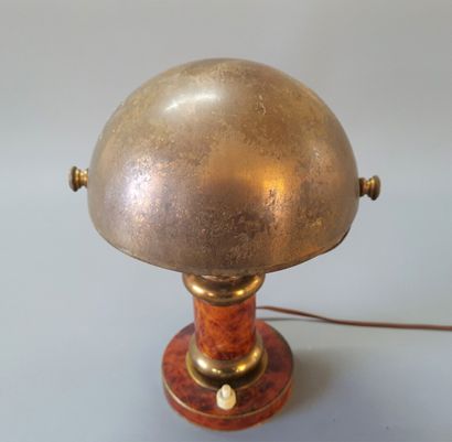 Small hemispherical lampshade lamp in patinated...