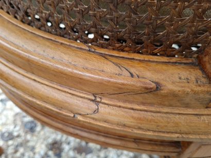 Suite of four armchairs and two cane chairs.

Louis...
