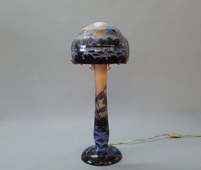 Art Nouveau style multilayer glass lamp....
