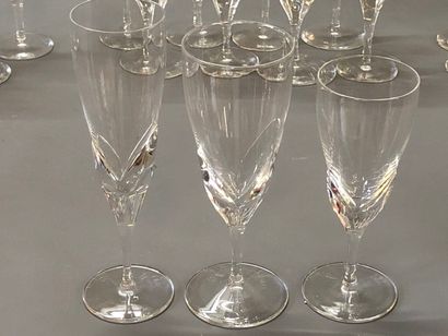 DAUM part of a crystal glass service, on...