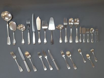 Large silver plated metal housewife shell...