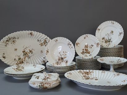 HAVILAND: Beau service de table à côtes torses,...