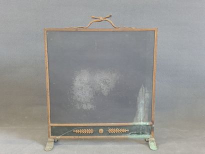Bronze fire screen with interlaced snakes...