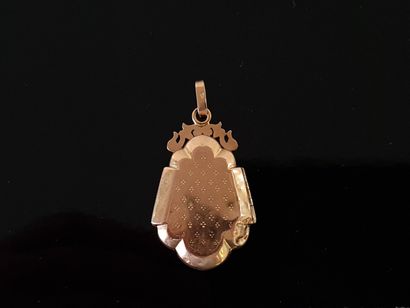 Souvenir medallion in gold 750°/ 00, inside...