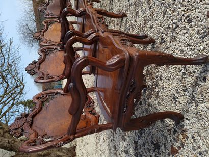 
217 BIS / Suite of four armchairs in exotic...