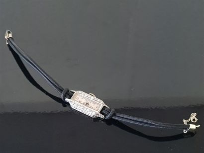 Watch in 750°/00 white gold set with small...