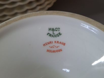 HAVILAND: Beau service de table à côtes torses,...