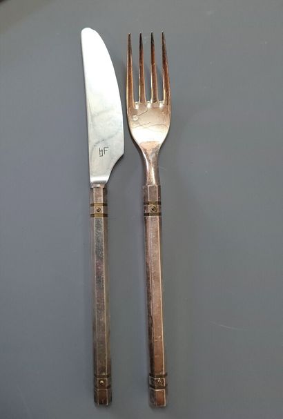 H.J. FRANCOIS Paris 

Silver and gold plated...
