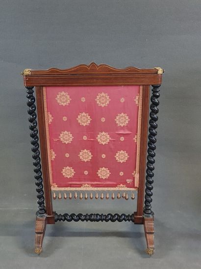 Napoleon III mahogany mantel screen and blackened...