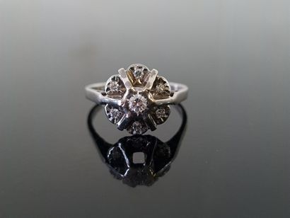 Ring in white gold 750°/ 00, set with small...