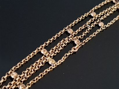 Gold watch chain with a mesh of four chains.

Weight:...