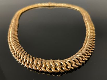Collier ras de cou en or 750°/ 00, maille...
