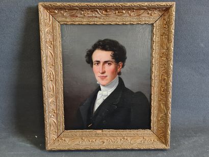 R de CALBIAC ( XIX°)

Portrait de jeune homme.

Huile...