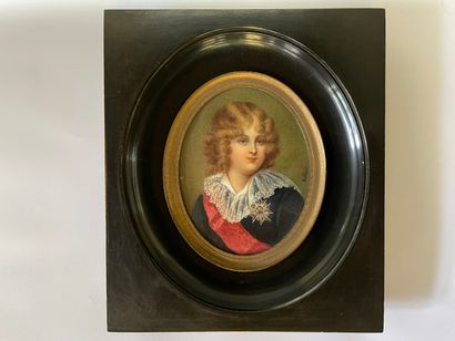 Portrait de Napoléon II, dit l'Aiglon. 

Miniature...