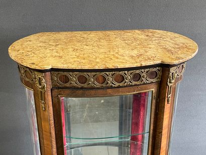 Vitrine en frisage et marqueterie de résilles,...