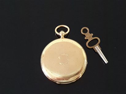 Montre de poche en or 750°/00, poinçon tête...