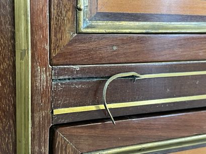 Paire de commodes étroites en placage de...