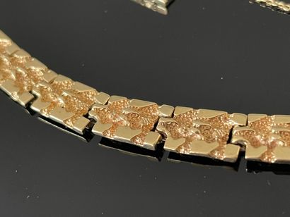 Bracelet gourmette en or 585°/ 00, 

L: 19...