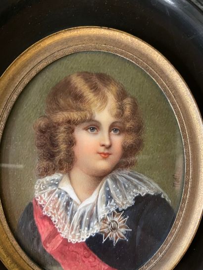 Portrait de Napoléon II, dit l'Aiglon. 

Miniature...