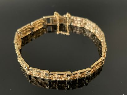 Bracelet gourmette en or 585°/ 00, 

L: 19...