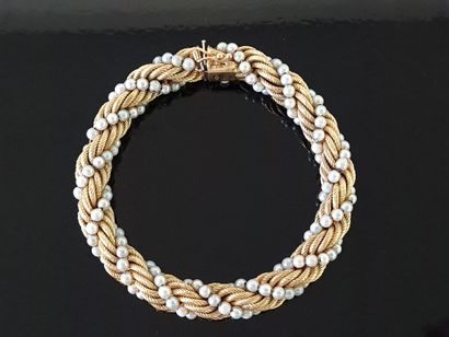 Bracelet souple en or torsadé entrelacé de...