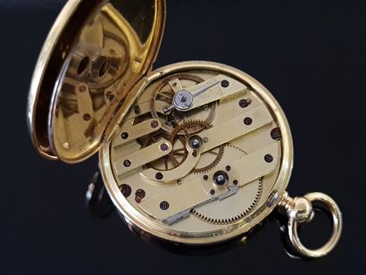 Montre de poche en or 750°/00, poinçon tête...
