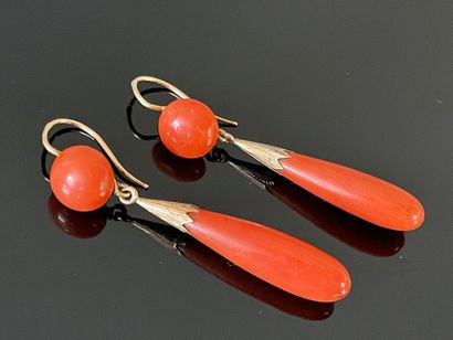 Paire de pendants d'oreille en or 750°/00...