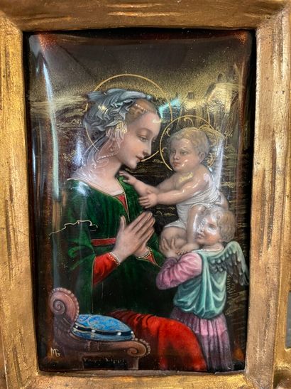 LIMOGES, XIXème siècle 

Vierge à l'enfant...