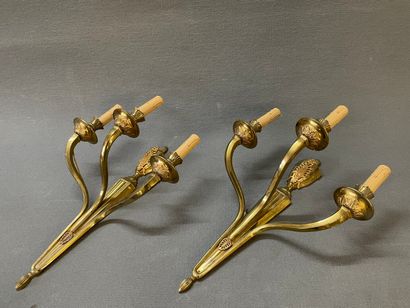 Paire d' appliques néoclassique en bronze...