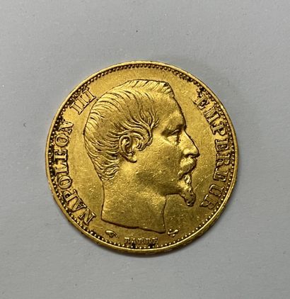 Pièce de 20 francs or Napoléon III 1855.