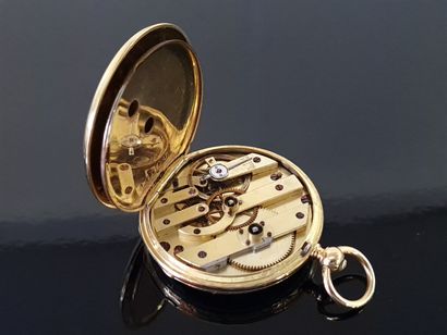 Montre de poche en or 750°/00, poinçon tête...