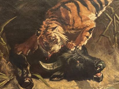 Ecole française XIX°

Tigre chassant un buffle

Grande...