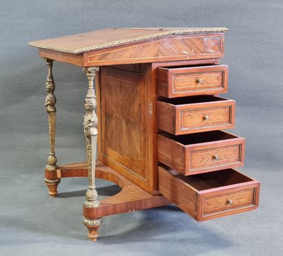 Bureau Davenport en placage de noyer et de...