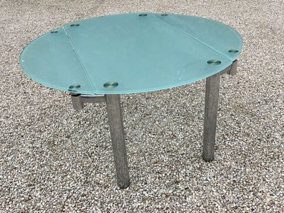 Table moderne, plateau en verre modulable,...