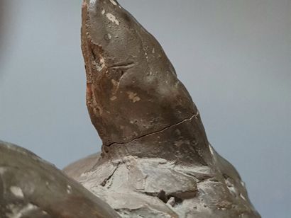 A. THORAND 

Chien assis.

Sculpture en terre...