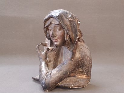 JEUNE FILLE DU MOYEN-AGE 

Sculpture en platre...