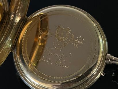 Montre de poche, cadran blanc à index en...