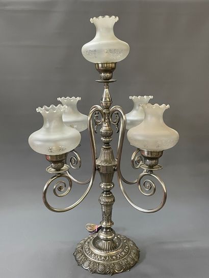 Importante lampe à poser à cinq lumières...