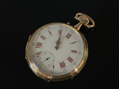 Montre de poche, cadran blanc à index en...
