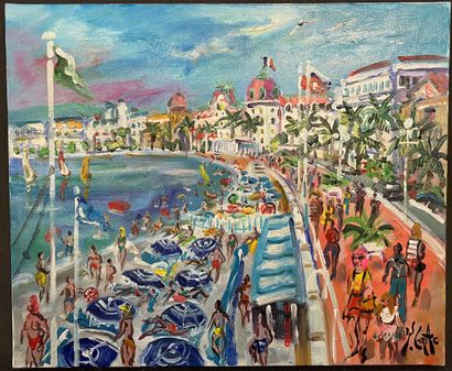 Yvon GRAC (1945)

Plages animées à Nice.

huile...