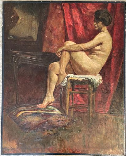 R. HAARDT (XX°)

Modèle dans l'atelier

Huile...